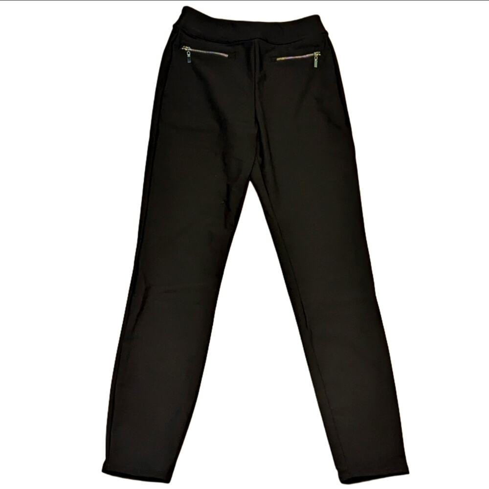 Halara Black High Rise Back Side Zipper Pocket Twill Wrinkle Resistant Pants NWT